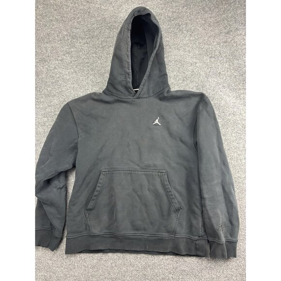 Jordan Hoodie Mens Large Black Pullover Embroidered Jumpman Signature Pocket - Picture 1 of 9